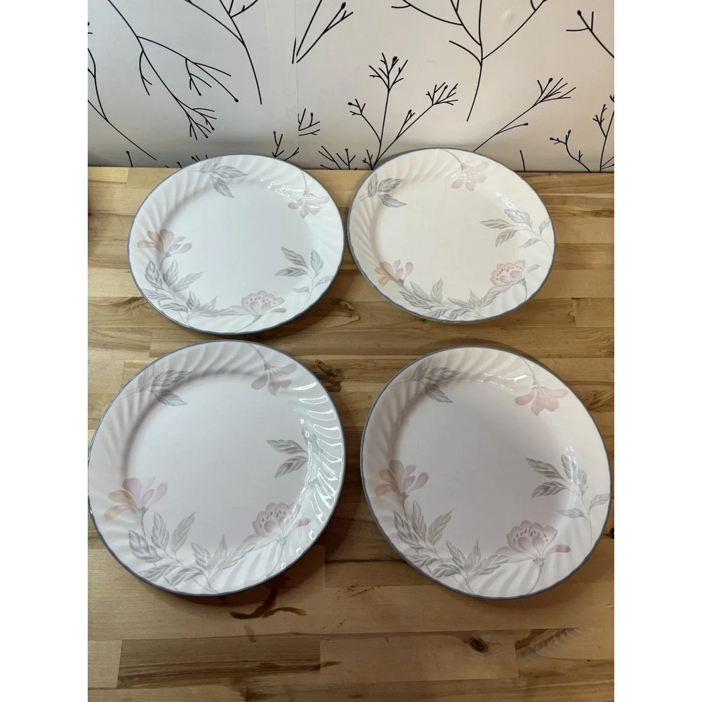 Pink Trio Pattern Corelle by Corning Dinner Plates Set of 7, 10
